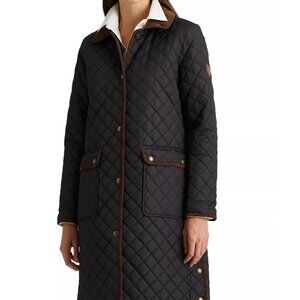 Lauren Ralph Lauren Diamond-Quilted A-Line Coat Medium